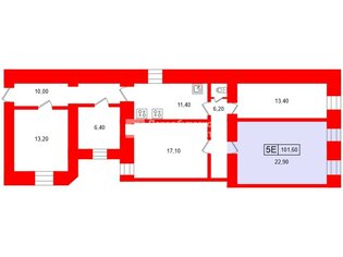 Комната 22.9 м² в 5-комн. кв. 3/5 этаж