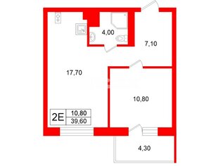 1-комн. кв. 45 м² 9/9 этаж