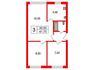 3-комн. кв. 41.7 м² 4/5 этаж