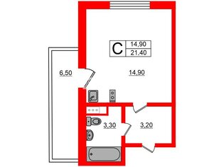 Студия 21.4 м² 10/24 этаж