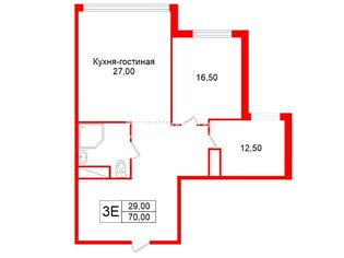 2-комн. кв. 70 м² 10/20 этаж