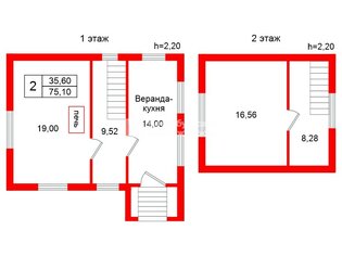 Жилой дом 75.1 м² в тер. СНТ Авлога ул 6-я Линия