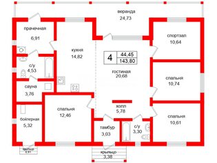 Жилой дом 143.8 м² в гп Ульяновка пр-д Полковника Соколова, д15
