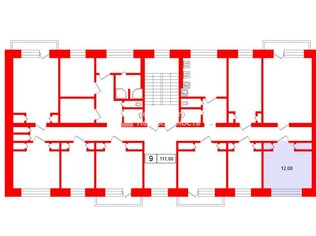 Комната 12 м² в 9-комн. кв. 5/5 этаж