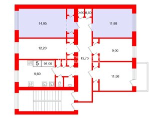 Комната 26.83 м² в 5-комн. кв. 3/5 этаж