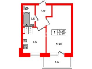 1-комн. кв. 33.8 м² 7/27 этаж