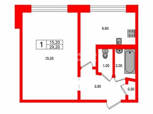 1-комн. кв. 29.2 м² 1/9 этаж