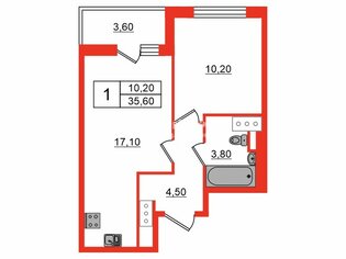 1-комн. кв. 35.6 м² 14/24 этаж