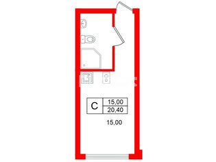 Студия 20.4 кв.м. у метро Чкаловская
