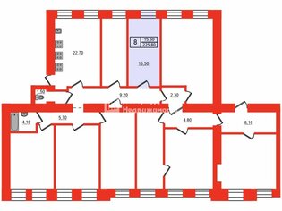 Комната 15.5 м² в 8-комн. кв. 3/5 этаж