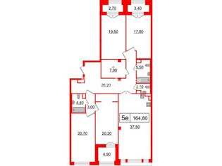4-комн. кв. 164 м² 6/6 этаж