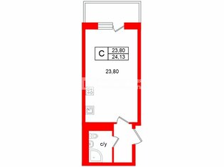 Студия 24.13 м² 3/5 этаж