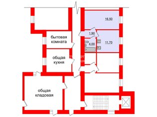 Комната 28.2 м² в 5-комн. кв. 3/9 этаж