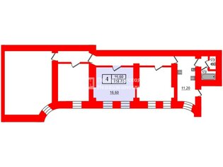 Комната 16.6 м² в 4-комн. кв. 2/5 этаж