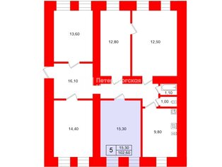  Квартира 102.6 кв.м. у метро Звенигородская