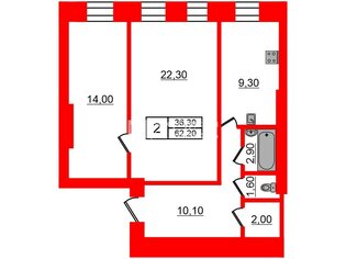  Квартира 62.2 кв.м. у метро Владимирская