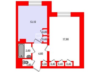 Комната 13.1 м² в 8-комн. кв. 10/12 этаж