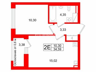 1-комн. кв. 32.9 м² 9/12 этаж