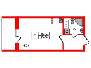 Студия 23 м² 10/24 этаж