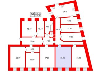 Комната 30.2 м² в 10-комн. кв. 5/5 этаж