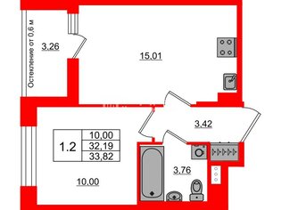 Студия 32.19 м² 11/11 этаж