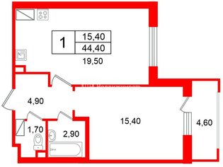  Квартира 44.4 кв.м.