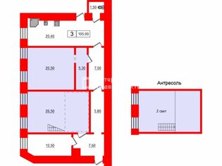 Комната 47 м² в 3-комн. кв. 4/5 этаж