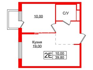  Квартира 39.8 кв.м. у метро Девяткино