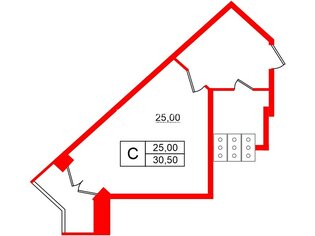 Студия 30.5 м² 3/13 этаж