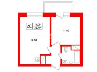 1-комн. кв. 35.7 м² 7/7 этаж