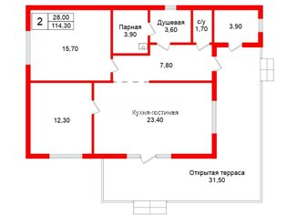 Жилой дом 114.3 м² в деревня Низино ул Суворовская, д42