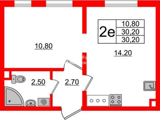 1-комн. кв. 30.2 м² 14/17 этаж