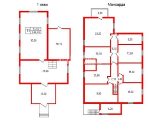 Жилой дом 244.7 м² в тер Горелово ул Набережная, д1а