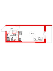 Студия 23.5 м² 11/21 этаж