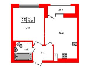 1-комн. кв. 32.7 м² 11/13 этаж