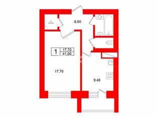 1-комн. кв. 41 м² 1/10 этаж