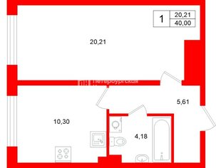  Квартира 40 кв.м. у метро Проспект Ветеранов