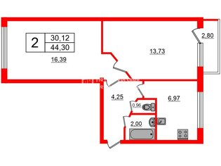 2-комн. кв. 44.3 м² 4/5 этаж