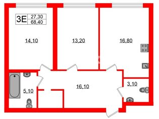 2-комн. кв. 68.4 м² 2/9 этаж