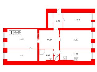 4-комн. кв. 111 м² 3/3 этаж