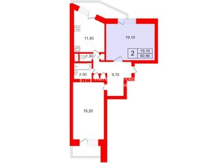  Квартира 60.9 кв.м. у метро Гражданский Проспект
