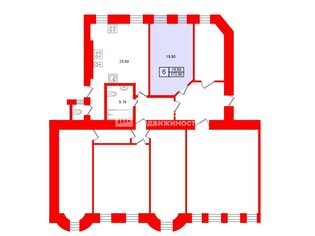 Комната 19.5 м² в 6-комн. кв. 4/6 этаж