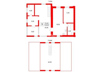 Жилой дом 116.2 м² в гп Мга ул Заречная, д1