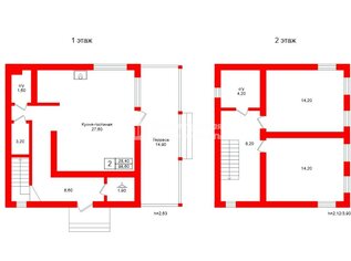 Жилой дом 98.6 м² в поселок Коробицыно 4-й Говорливый пр-д