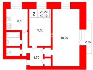 2-комн. кв. 42.1 м² 4/5 этаж