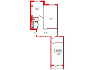 2-комн. кв. 61.8 м² 5/9 этаж