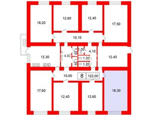  Квартира 180.9 кв.м. у метро Площадь Ленина