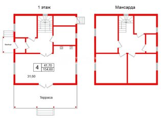 Жилой дом 154.6 м² в зона Екатериновка-1