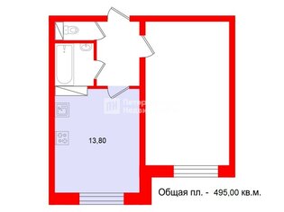 Комната 13.8 м² в 12-комн. кв. 11/16 этаж