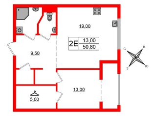 1-комн. кв. 50.8 м² 7/10 этаж